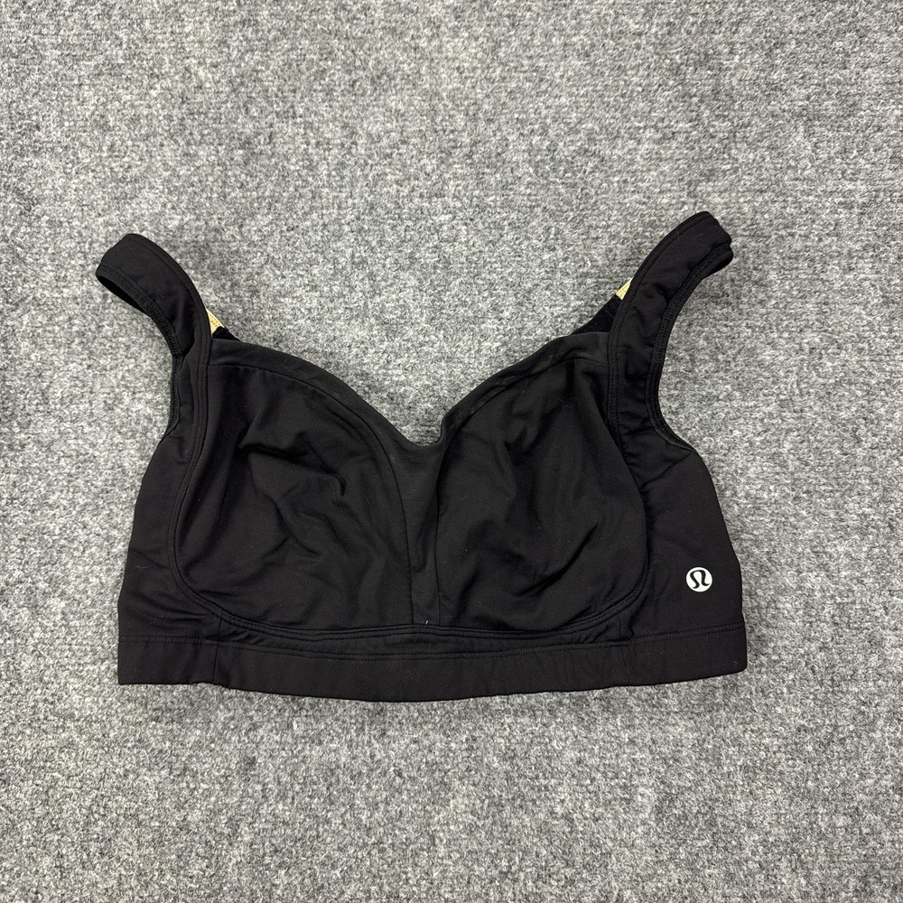 Lululemon Sports Bra Womens 34D Black Crossback Yoga‎ Running Athletic Gym